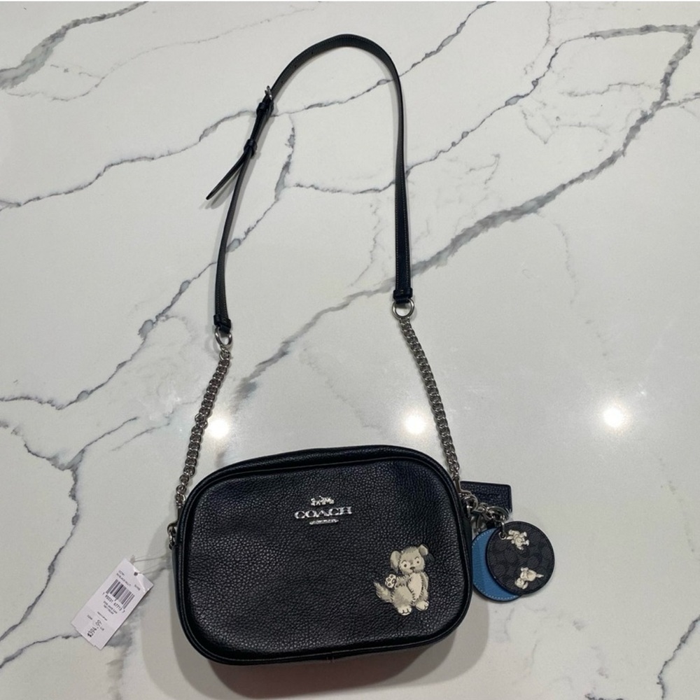 Coach Jamie Camera Bag With Mirror Bag Charm In Signature Canvas Happy Dog Print - Picture 1 of 13